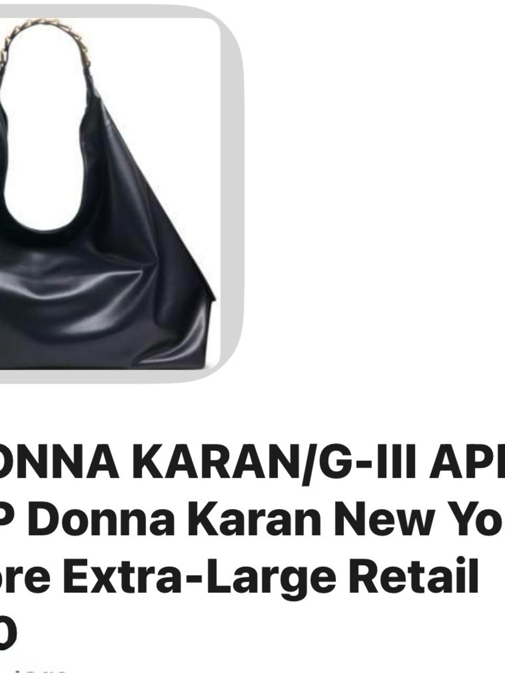 Donna Karan Black Shoulder Hobo with Gold  Braided Handle New X-Large - Picture 15 of 16